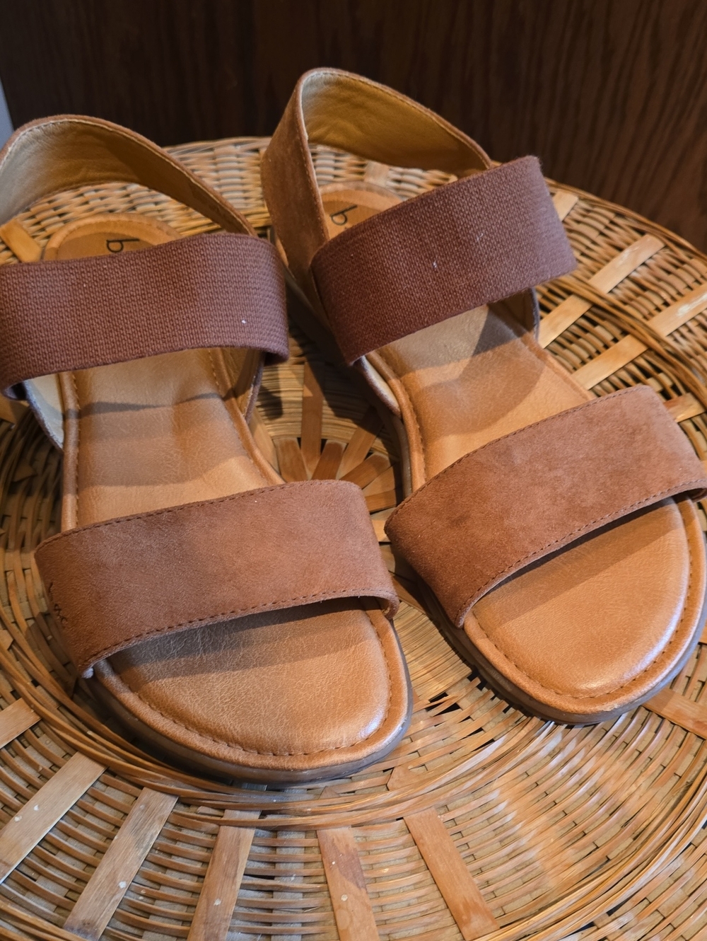 Women's B.O.C. Brown Two-Strap Sandals